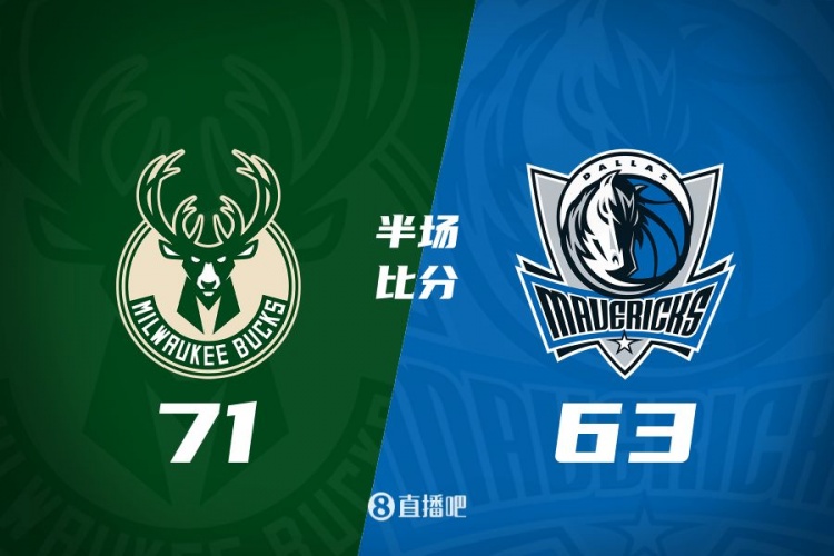 半場戰報：雄鹿領先獨行俠8分 字母哥15分5板5助 歐文16分