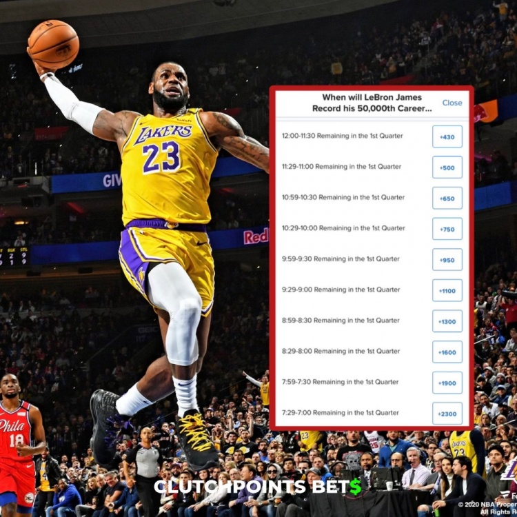僅差1分！詹姆斯今日何時破五萬分賠率：開場30秒內最被看好