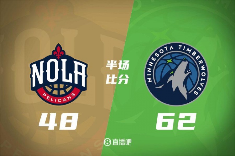 半場戰(zhàn)報：森林狼62-48領(lǐng)先鵜鶘 蘭德爾14分/戈貝爾10分/CJ13分